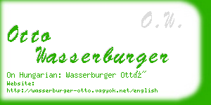 otto wasserburger business card